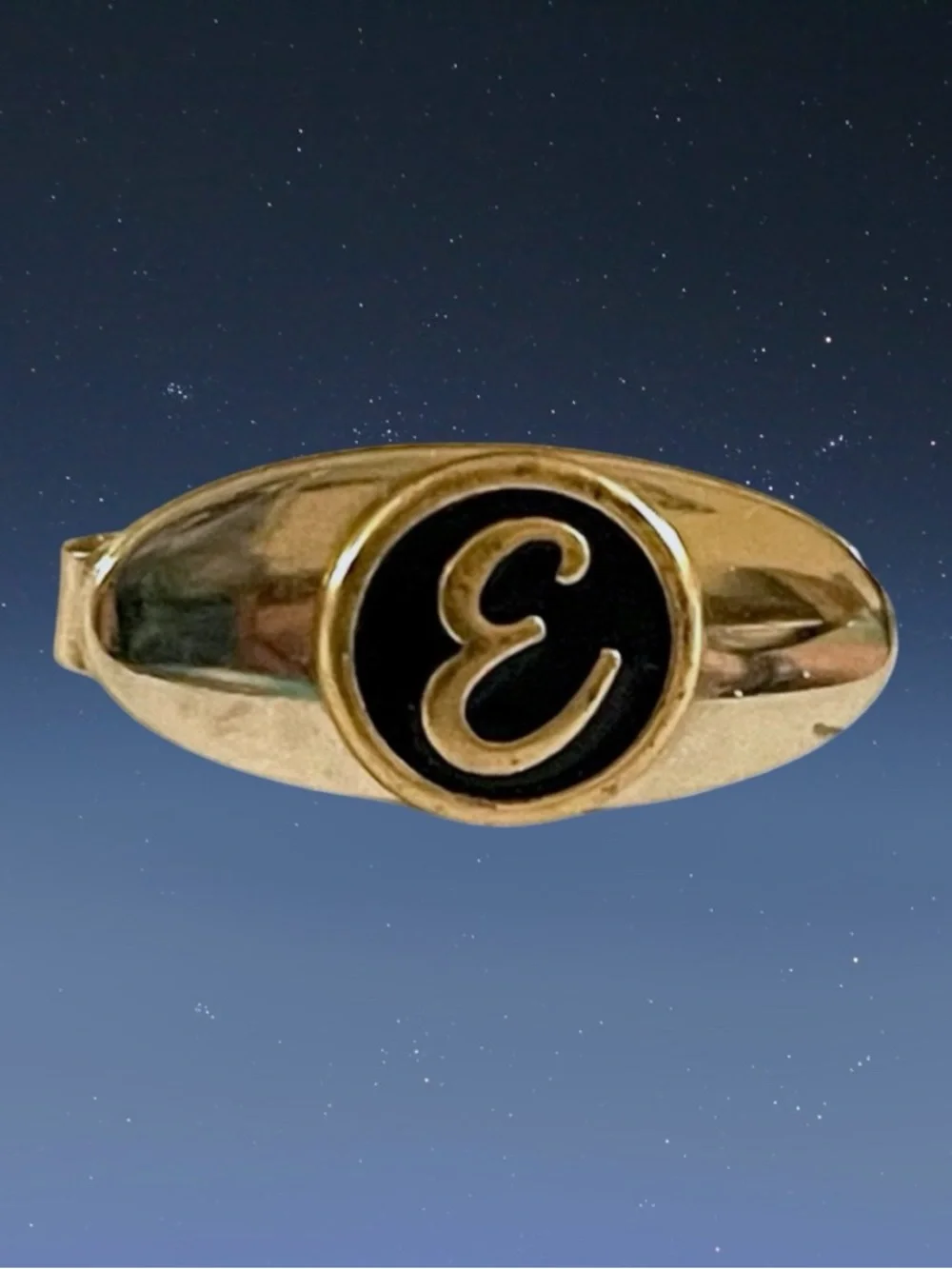 Vintage Gold Tone Initial Letter E Tie Clip Personalized Great Gift